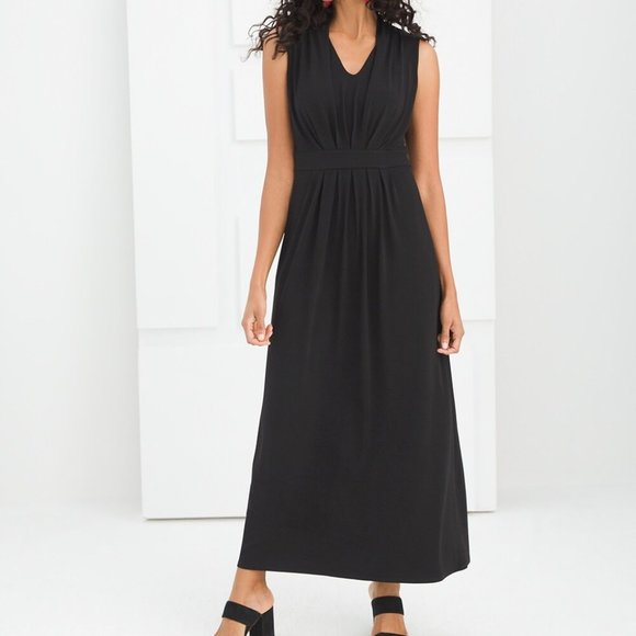 Chico's Dresses Chicos Classic Solid Black Maxi Dress Size Medium